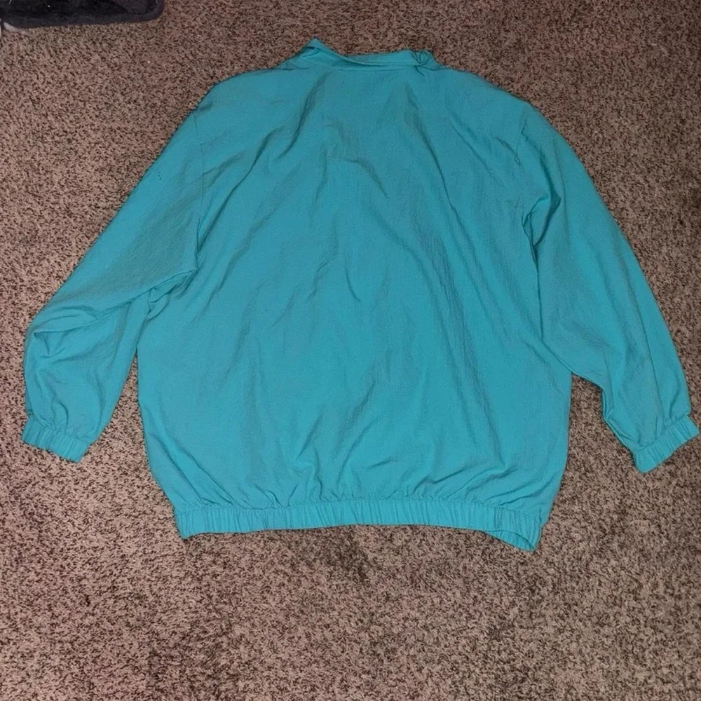 Vintage Turquoise and gold zip-up tracksuit jacket - Picture 4 of 7